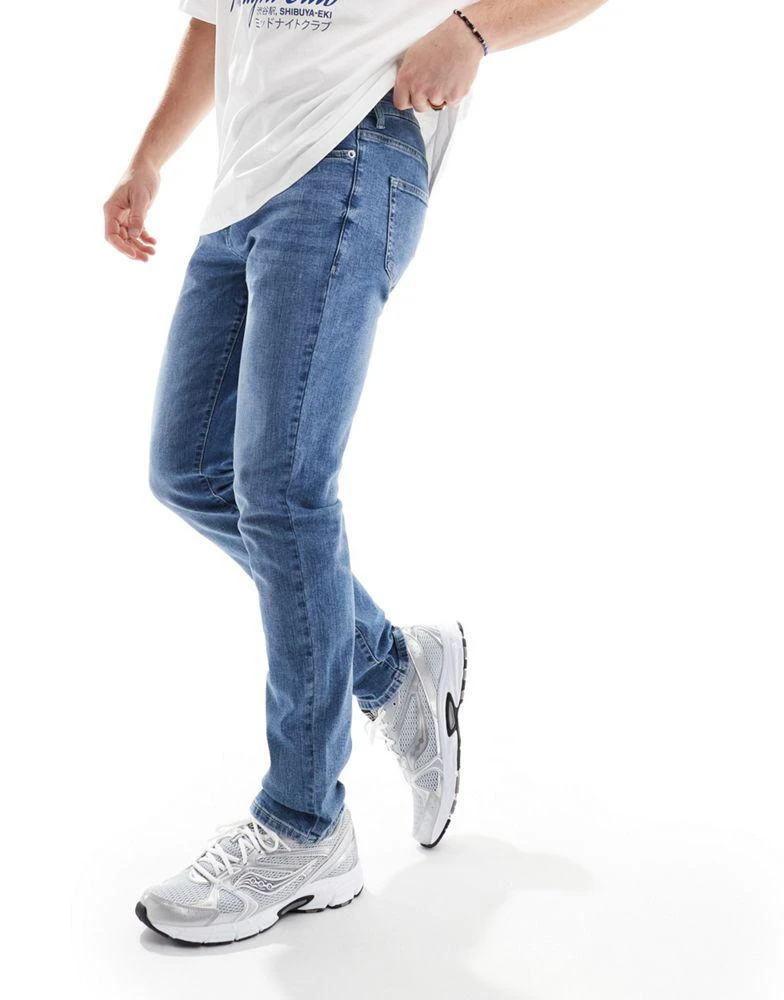 Only & Sons ONLY & SONS Loom slim fit jeans in mid wash 4