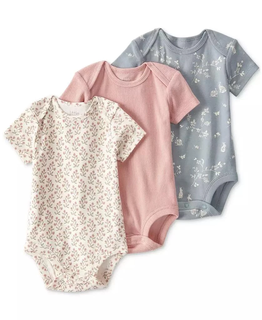 Carter
s Baby Girls Organic Cotton 3-Pc. Ribbed Bodysuit Set 1