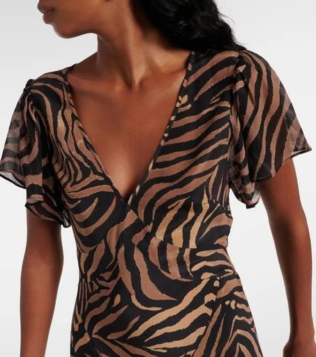 Rixo Evie printed silk midi dress 4
