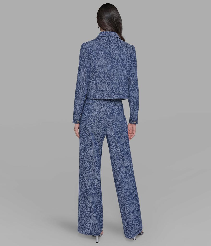 Karl Lagerfeld Paris CO-ORD BROCADE PRINT DENIM JACKET