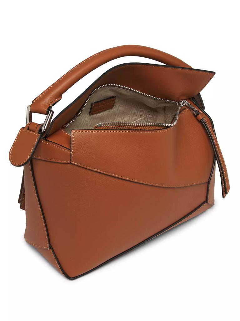 ★関税込み★ LOEWE Puzzle Edge Bag Small Puzzle Edge bag in raffia and calfskin Brown - LOEWE