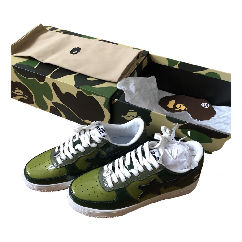 A Bathing Ape A Bathing Ape Bapesta patent leather low trainers