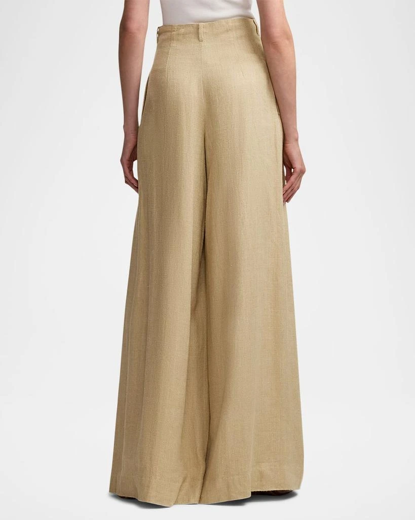 Ralph Lauren Greer Silk-Linen Twill Pleated Pants 3