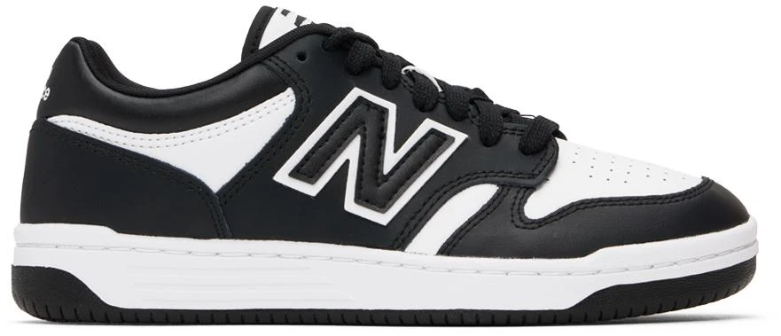 New Balance White & Black 480 Sneakers 1