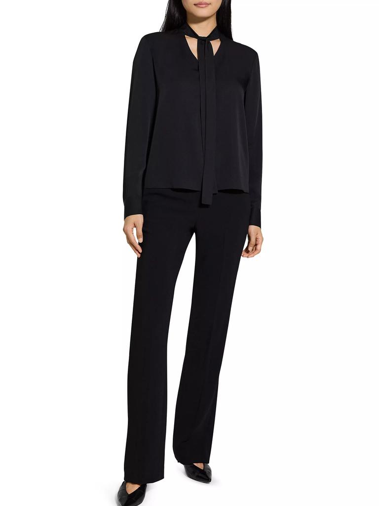 Theory Silk Tie-Neck Blouse