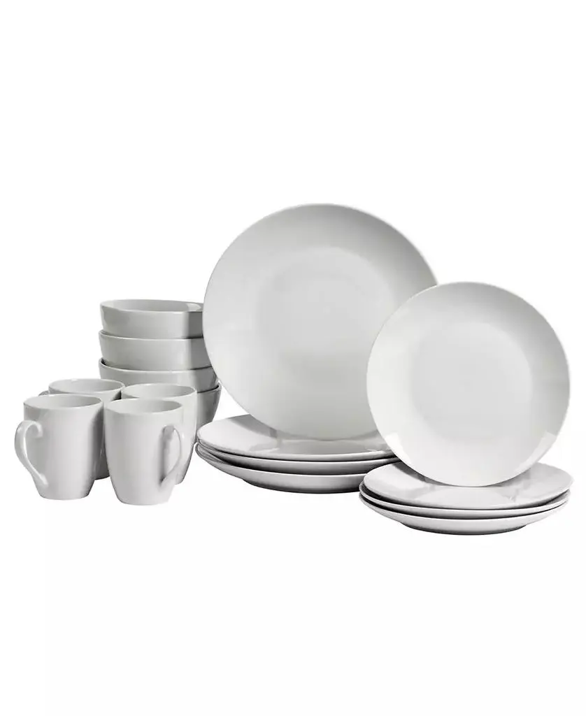 Tabletops Unlimited Adams Ash White 16 Pc. Dinnerware Set, Service for 4