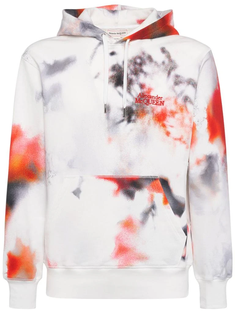 ALEXANDER MCQUEEN Floral All Over Print Cotton Hoodie 1