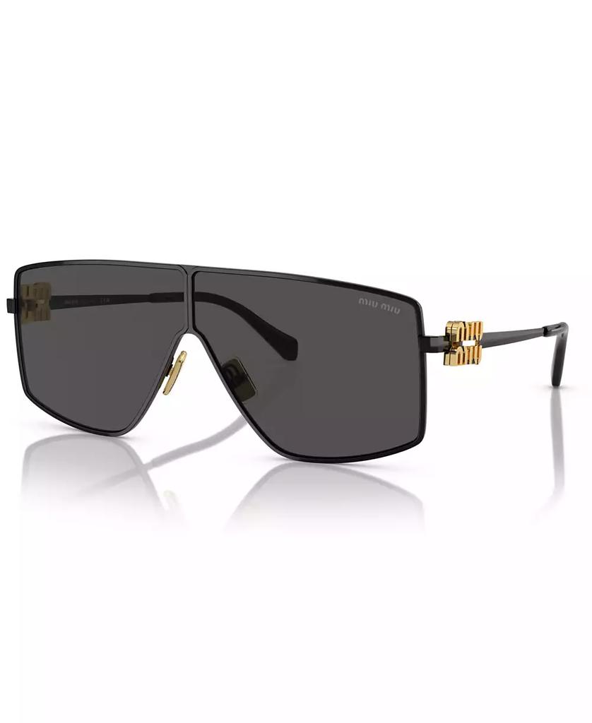【送料&関税込】Miu Miu 0mu 54ys Runway 5ak5s0 Oro Sunglasse Miu Miu MU 54YS 5AK5S0 Rimless Wraparound Black Sunglasses - US