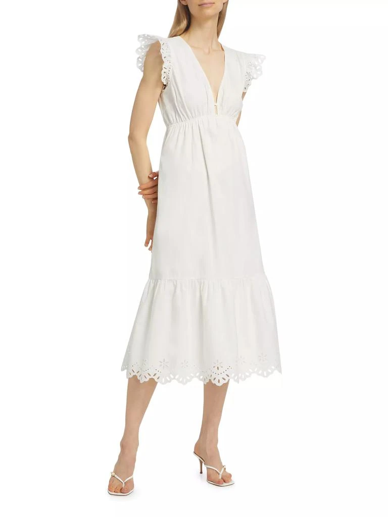 Rails Tina Eyelet Cotton Flutter-Sleeve Midi-Dress 3
