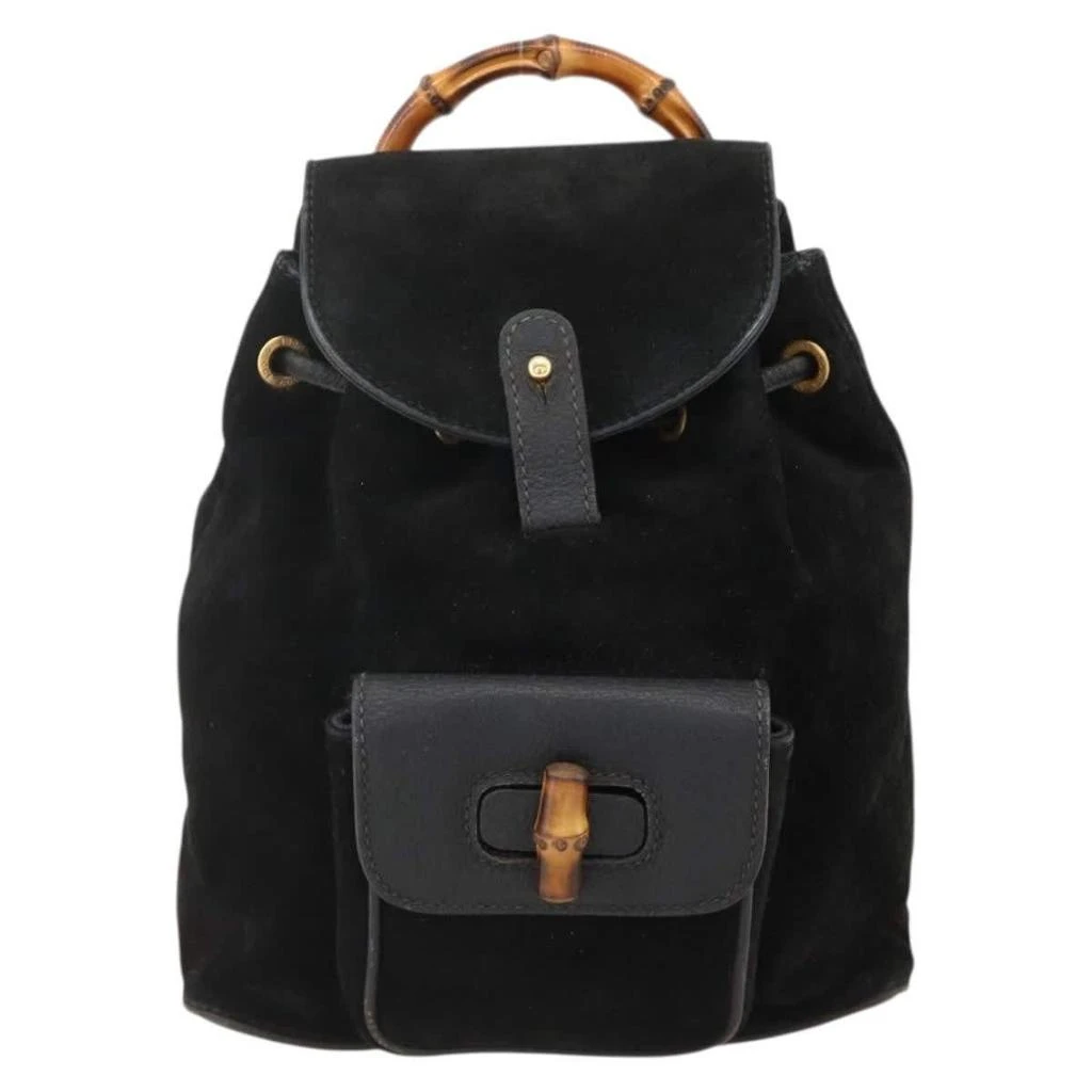 Gucci Bamboo Backpack Daim blue_Jeans Backpack Bag (Pre-Owned)