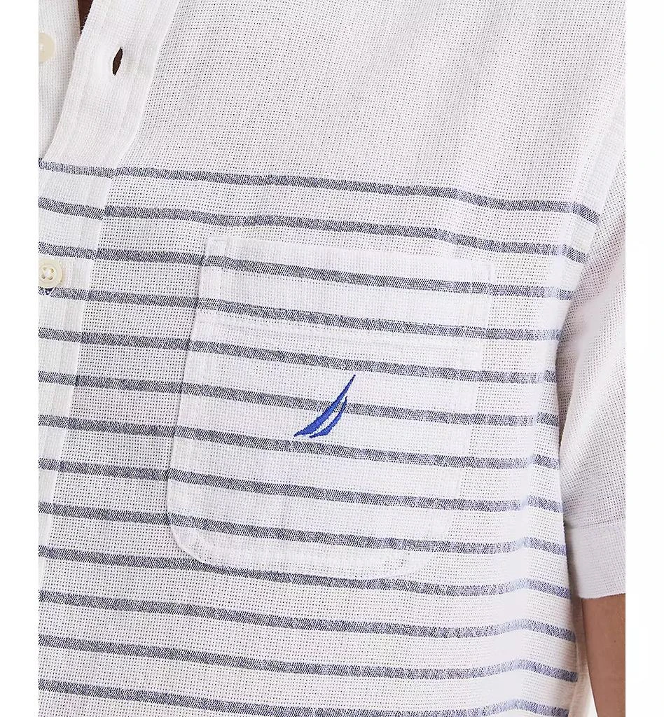 Nautica Men's Short Sleeve Button-Down Striped Shirt 3
