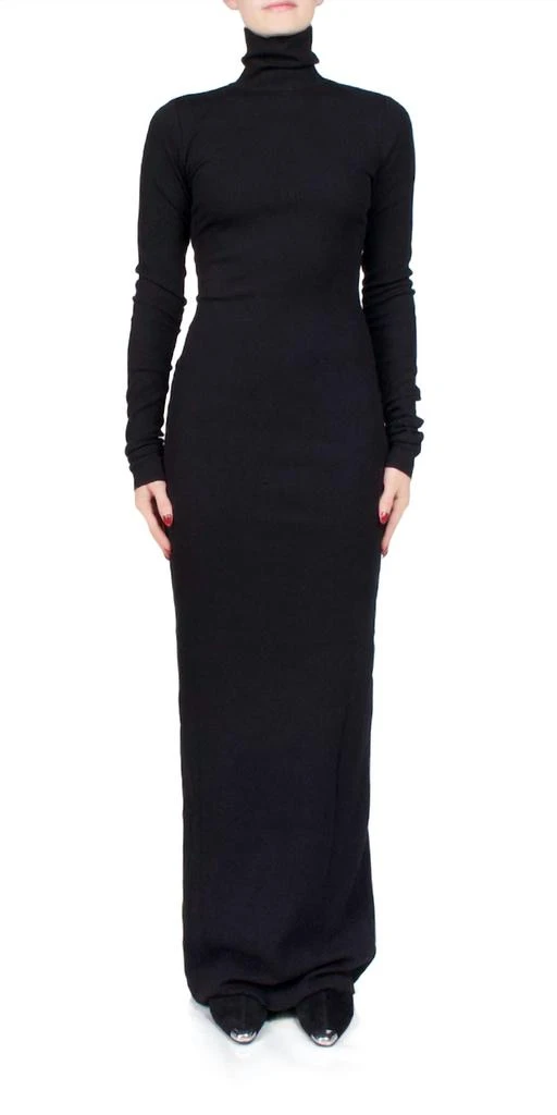knee length dresses for ladies Eterne Long Sleeve Turtleneck Maxi Dress