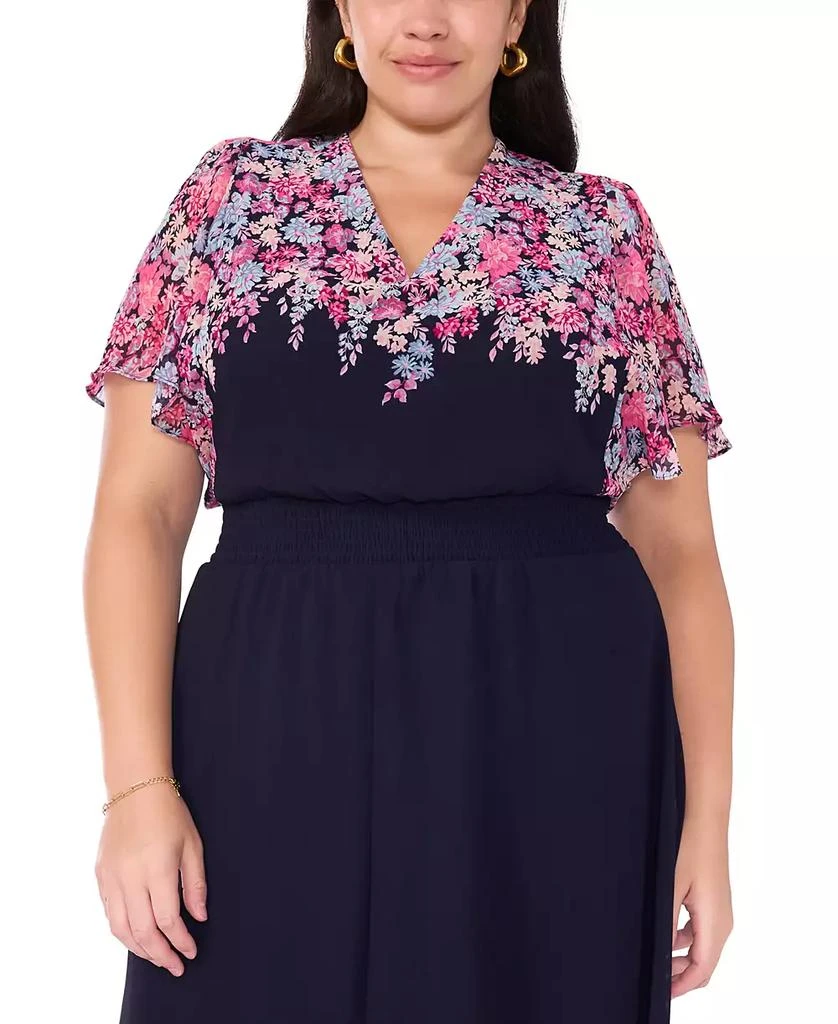 MSK Plus Size Flutter-Sleeve V-Neck Maxi Dress 5