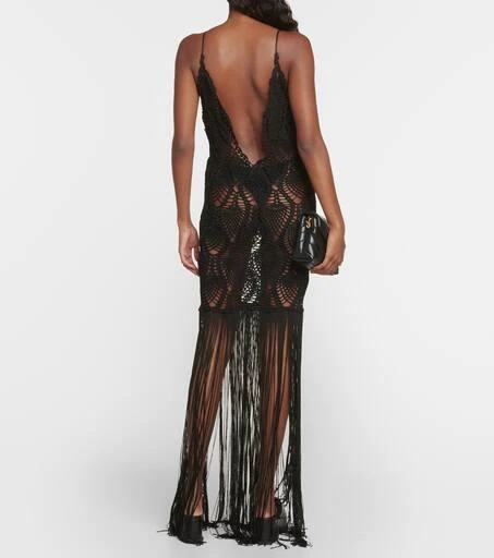 Costarellos Fringed crochet maxi dress 3