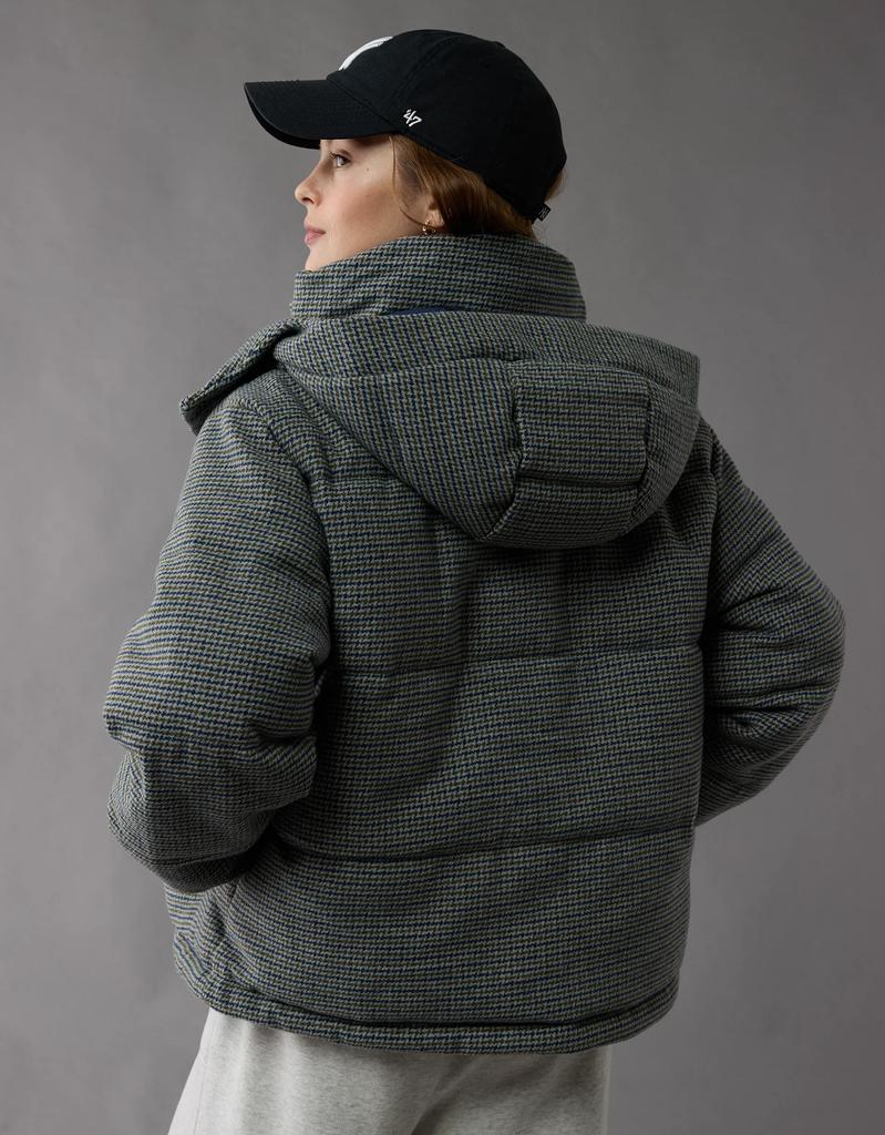 AE AE Plaid Hooded Puffer Jacket