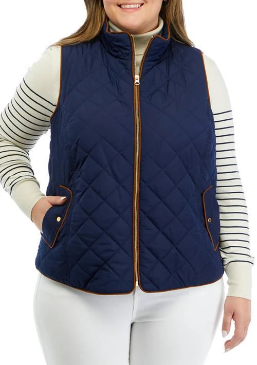 Crown & Ivy™ Ivy Plus Size Quilted Vest 1