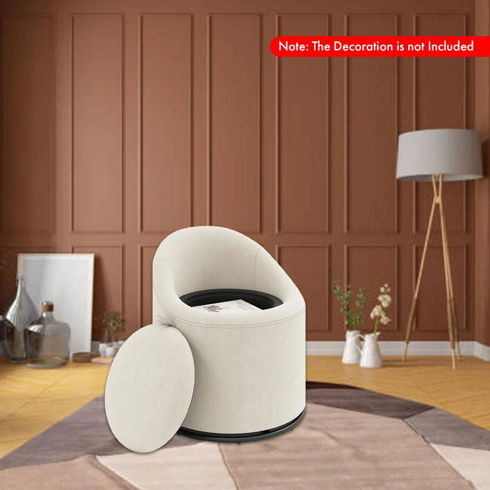 Hivvago 360° Swivel Barrel Accent Chair with Hidden Storage 2