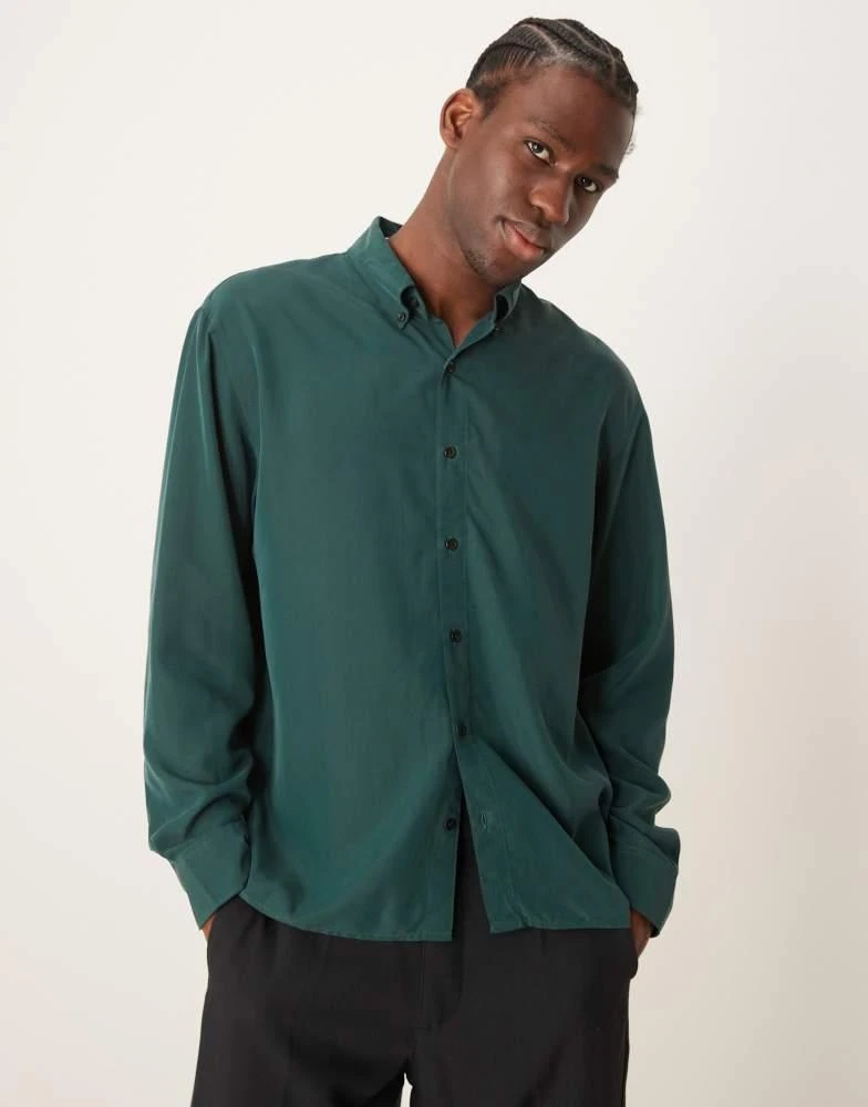 Abercrombie & Fitch Abercrombie & Fitch long sleeve shirt in dark green 1