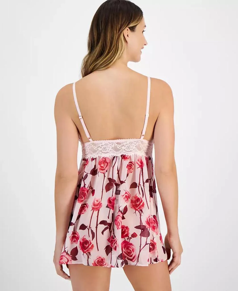 INC International Women's Chiffon Lace Babydoll & Thong Underwear Set, Exclusively at Macy's 2
