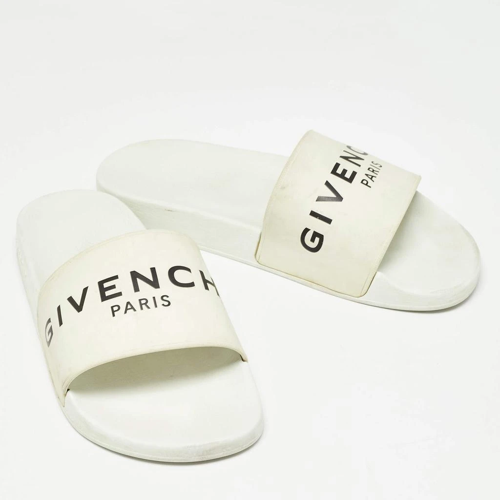 Givenchy Givenchy White Rubber Logo Flat Slides Size 43 4