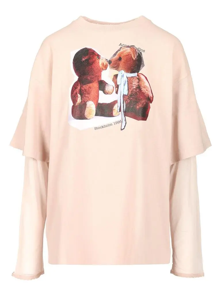 Acne Studios Teddy Bear Printed Crewneck T-Shirt – On Sale Now 