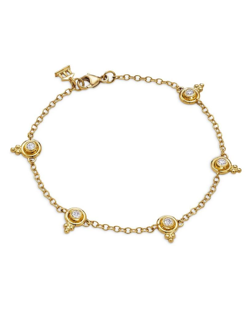 Temple St. Clair 18K Yellow Gold CL White Diamond Station Link Bracelet 1