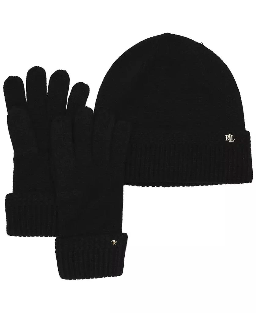 Ralph Lauren Racking Stitch Knit Beanie and Glove Giftset 3