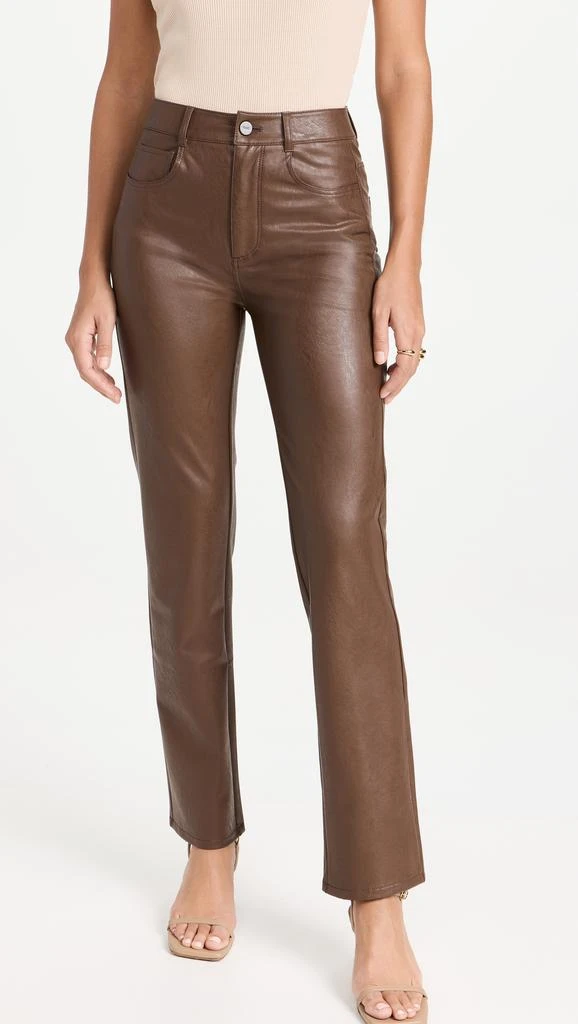 Paige Stella Chestnut Faux Leather Jeans 1