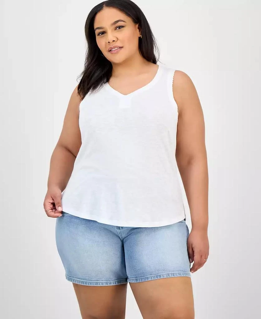 Democracy Trendy Plus Size V-Neck Tank Top 1