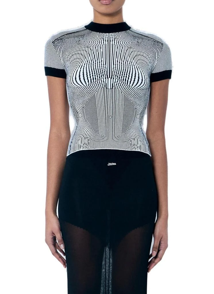 Jean Paul Gaultier Jean Paul Gaultier The Morphing Pinstripes Jacquard T-Shirt 1