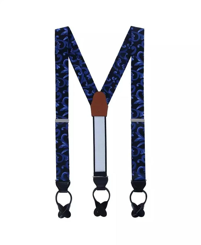 TRAFALGAR Men
s Christian the Romantic Brocade Silk Suspenders and Bow Tie Set 4