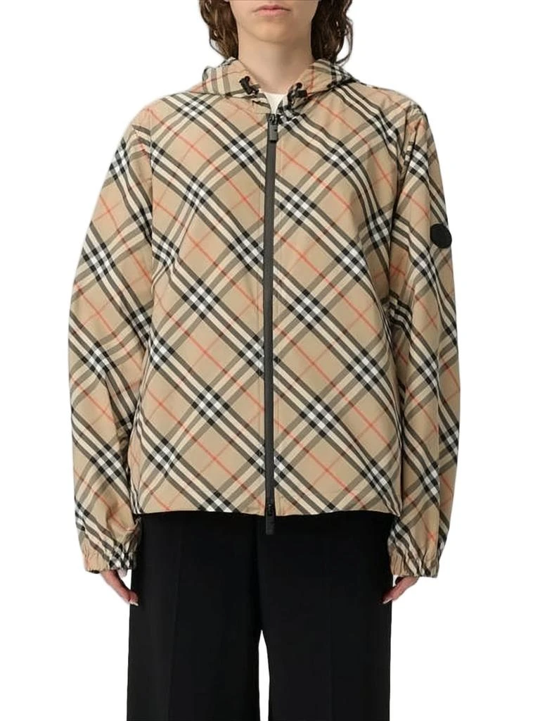 Burberry Lightweight Check-Patterned Windbreaker Jacket