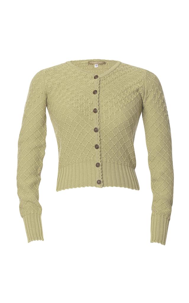 Lena Hoschek Lena Hoschek - Soferl Wool Cardigan - Green - M - Moda Operandi