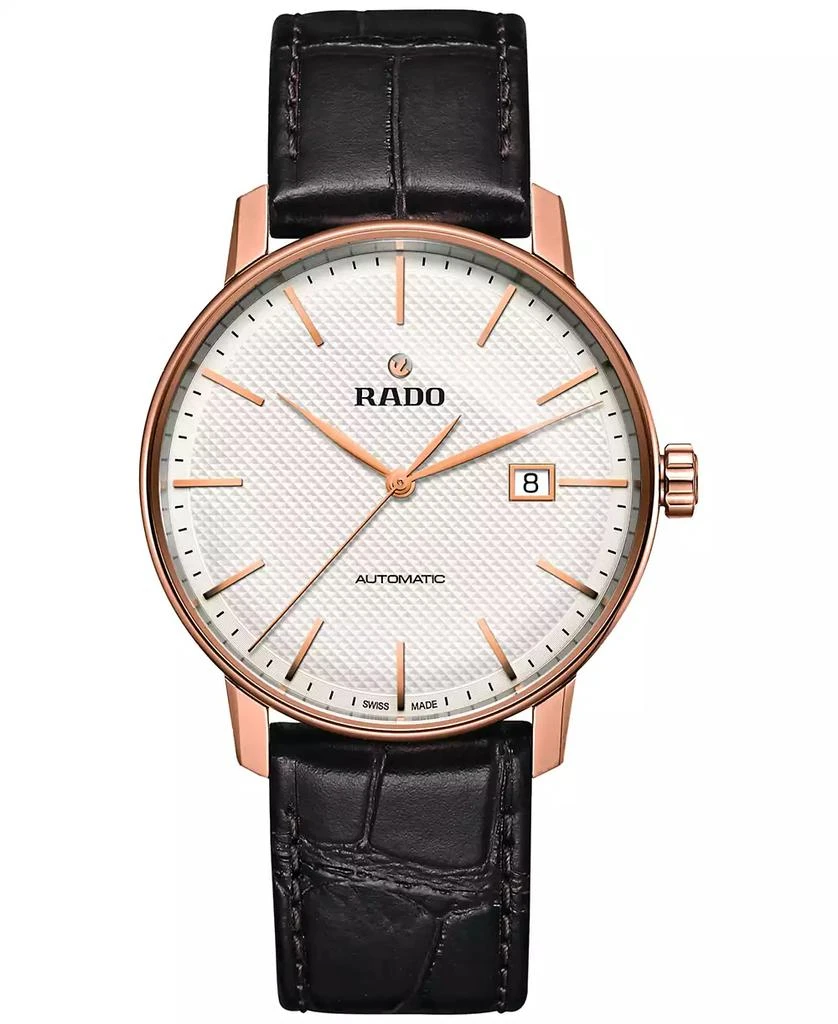 Rado Men's Swiss Automatic Coupole Classic Dark Brown Leather Strap Watch 41mm R22877025 1