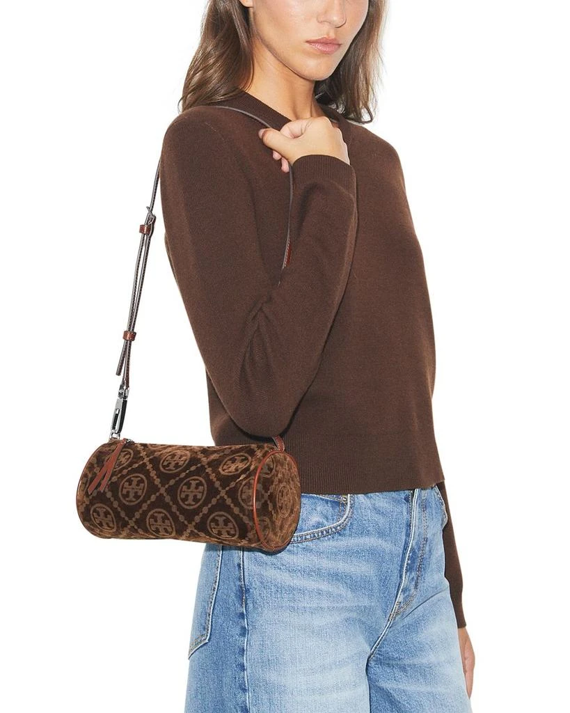 Tory Burch T Monogram Flocked Cylinder Bag 2