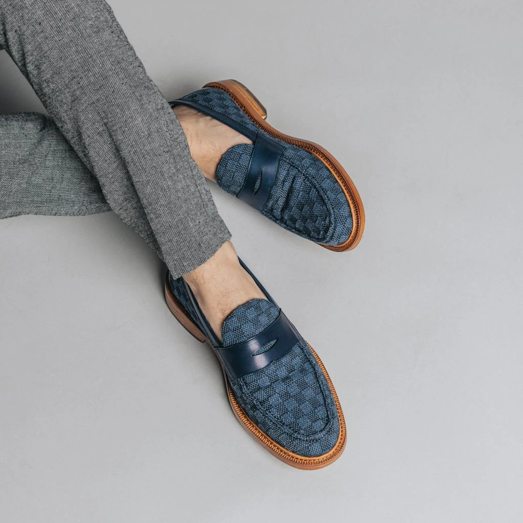 TAFT The Fitz Loafer in Blue Check 6