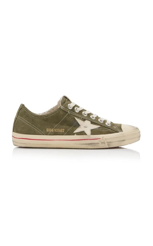 Golden Goose Golden Goose - V-Star 2 Leather-Trimmed Suede Sneakers - Khaki - IT 38 - Moda Operandi 1