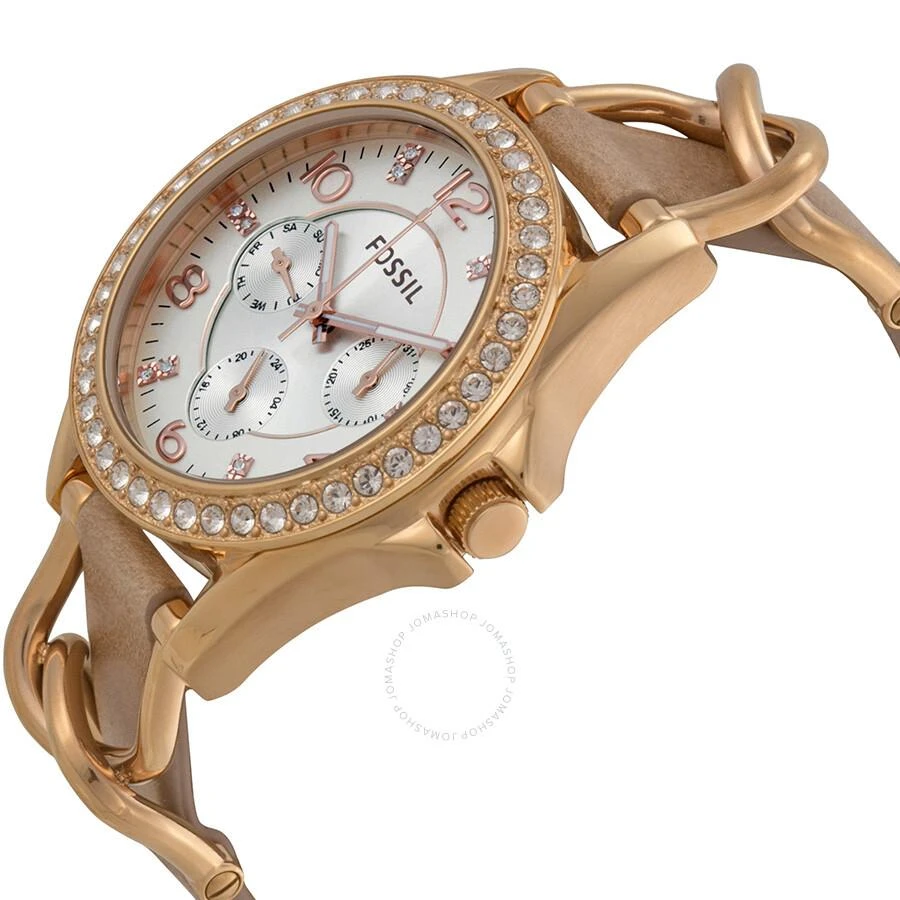 Fossil Riley Multi-Function Sand Dial Bone Leather Ladies Watch ES3466 2
