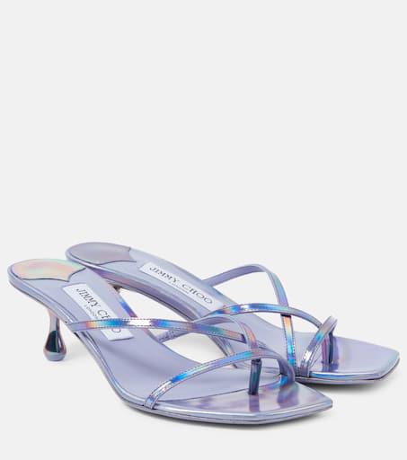 【完売必至】Jimmy Choo Etana 80 メタリックレザーサンダル Etana 80 | Gold Metallic Leather Sandals | JIMMY CHOO