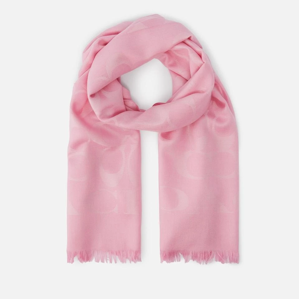 Coach Coach Signature C Oblong Satin-Jacquard Scarf 1