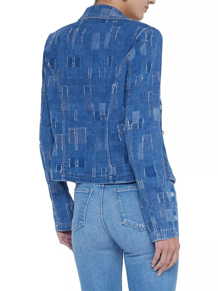L'Agence Wayne Patchwork Denim Crop Blazer 5