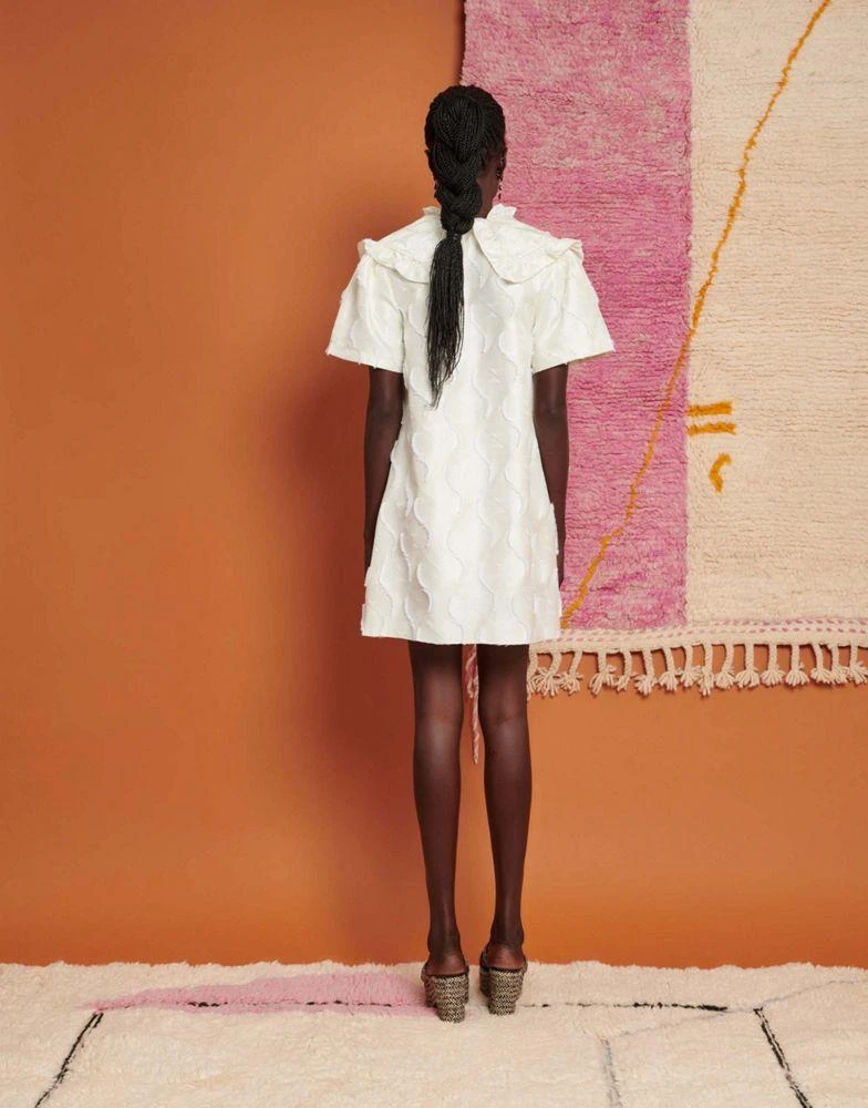 Ghospell textured oversized collar mini dress in ivory  On Sale Now with  Up to 31% Off | Discover Exclusive Deals & Savings at BeyondStyle   Authentic Ghospell Home|women with Limited-Time Discounts,