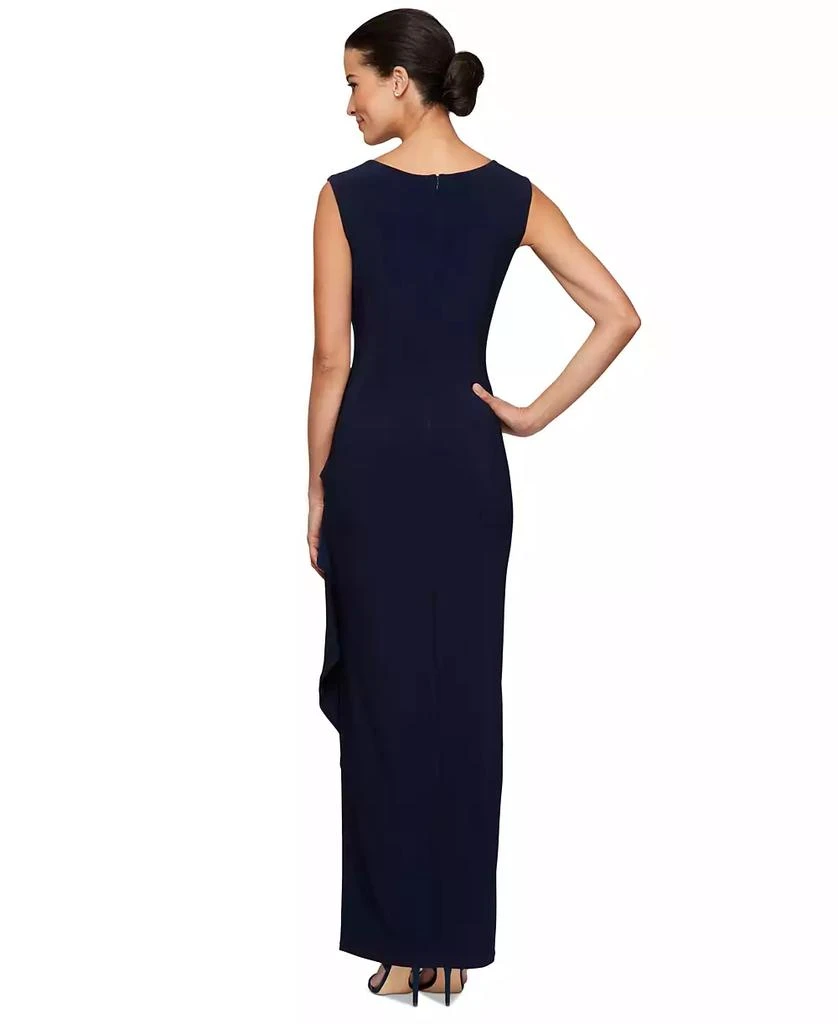 Alex Evenings Petite Embroidered Illusion-Yoke Gown - Navy/Nude - 10P Alex Evenings Petite Embroidered Illusion-Yoke Gown - Navy/Nude - 10P