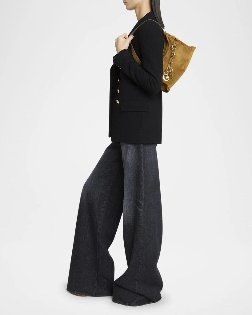 Chloé Logo Charm Hobo Bag in Suede 6