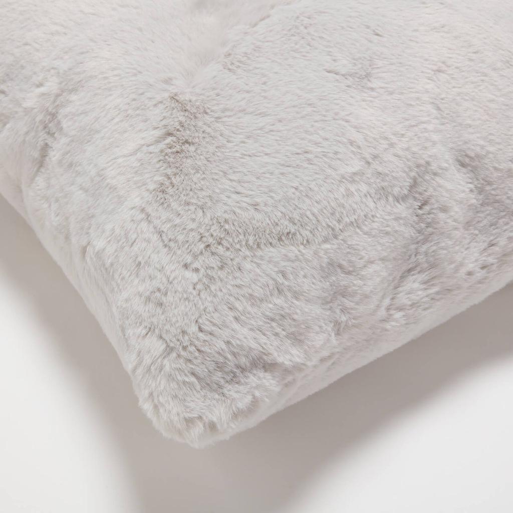 in homeware ïn home Recycled Polyester Faux Fur Cushion - Grey