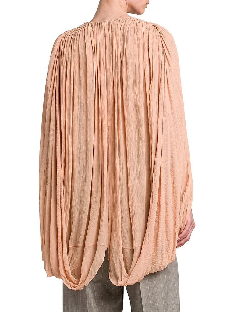 Stella McCartney Drape Creponne Silk Cape High-Low Top 5