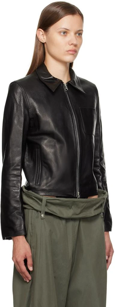 OPEN YY Black Classic Leather Jacket 2