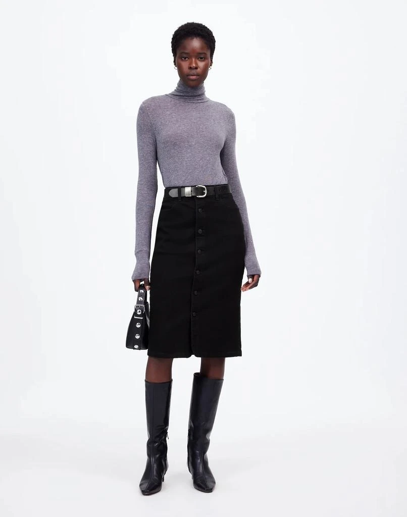 Madewell Denim Button-Front Midi Skirt 1