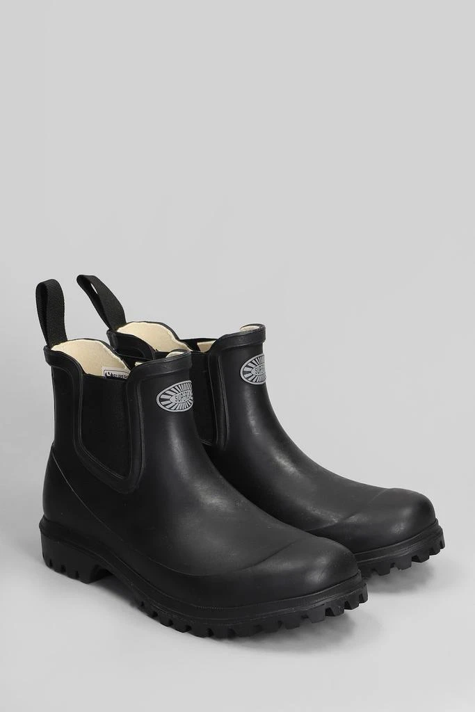 Superga 798 Rubber Boots Mid Low Heels Ankle Boots In Black Rubber/plasic 2