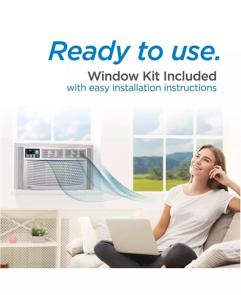 Black & Decker BLACK+DECKER Window Air Conditioner 12,000 BTU, AC Window Unit Cools Up to 450 Square Feet, Window AC Unit with Remote Control, 3 Cooling Speeds and Fan Only Function, BWAC10WTB, White 5